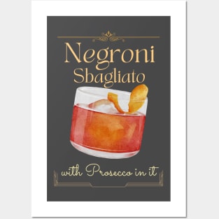 Negroni Sbagliato with prosecco in it Posters and Art